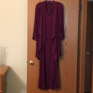 Flowing purple dress and overpiece